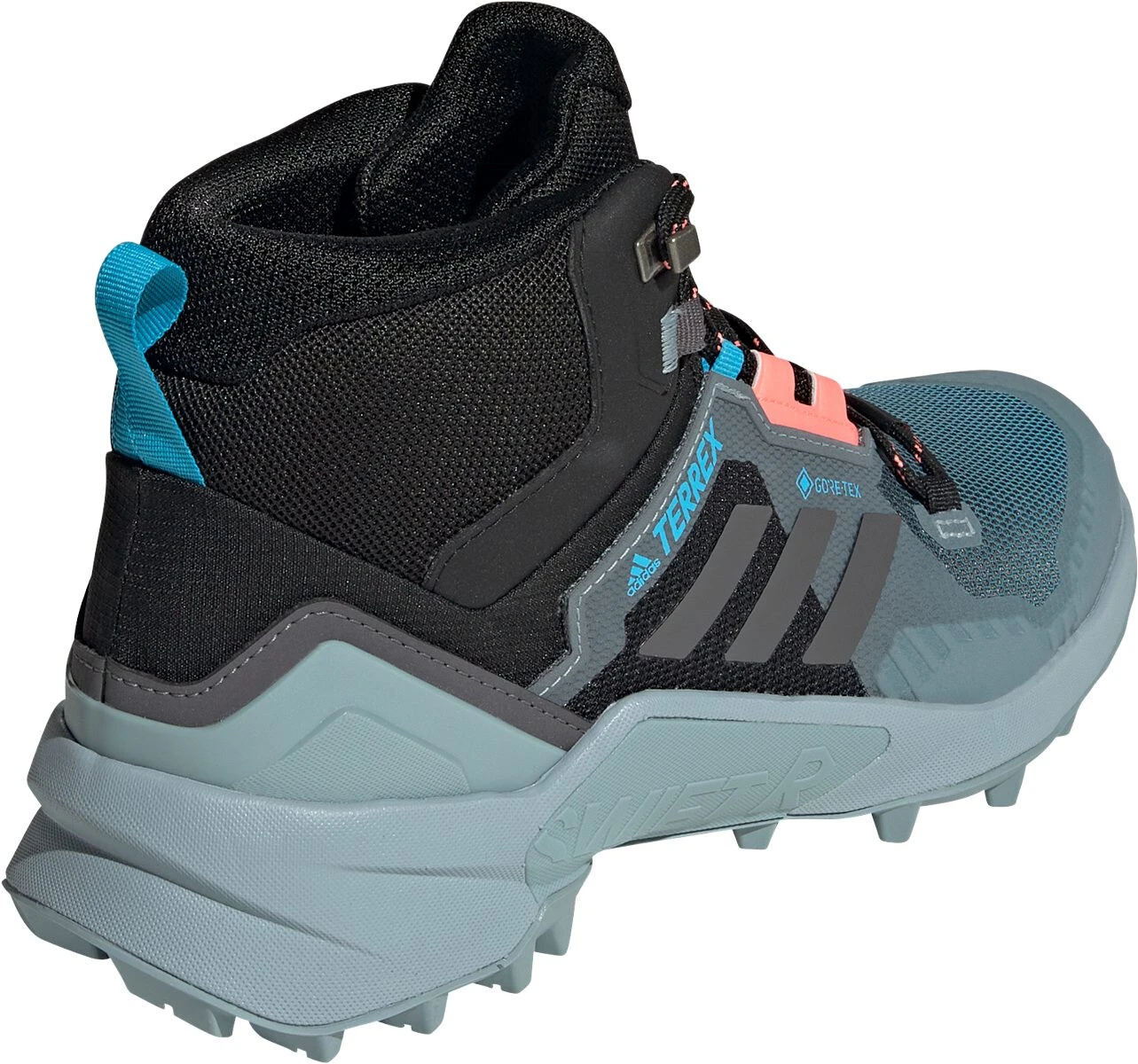 Adidas TERREX Swift R3 Mid GTX Chaussures de randonnée Femme, noir/bleu 2 Adidas TERREX Swift R3 Mid GTX Chaussures de randonnée Femme, noir/bleu – Image 2