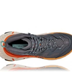 Hoka One One Tennine Hike GTX Chaussures Homme, gris/orange -Chaussures Soldes Boutique hoka one one tennine hike gtx shoes men castlerock persimmon orange 5