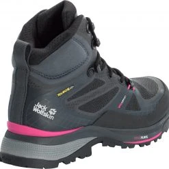 Jack Wolfskin Force Trekker Texapore Chaussures mi-hautes Femme, noir -Chaussures Soldes Boutique jack wolfskin force trekker texapore mid shoes women black pink 3