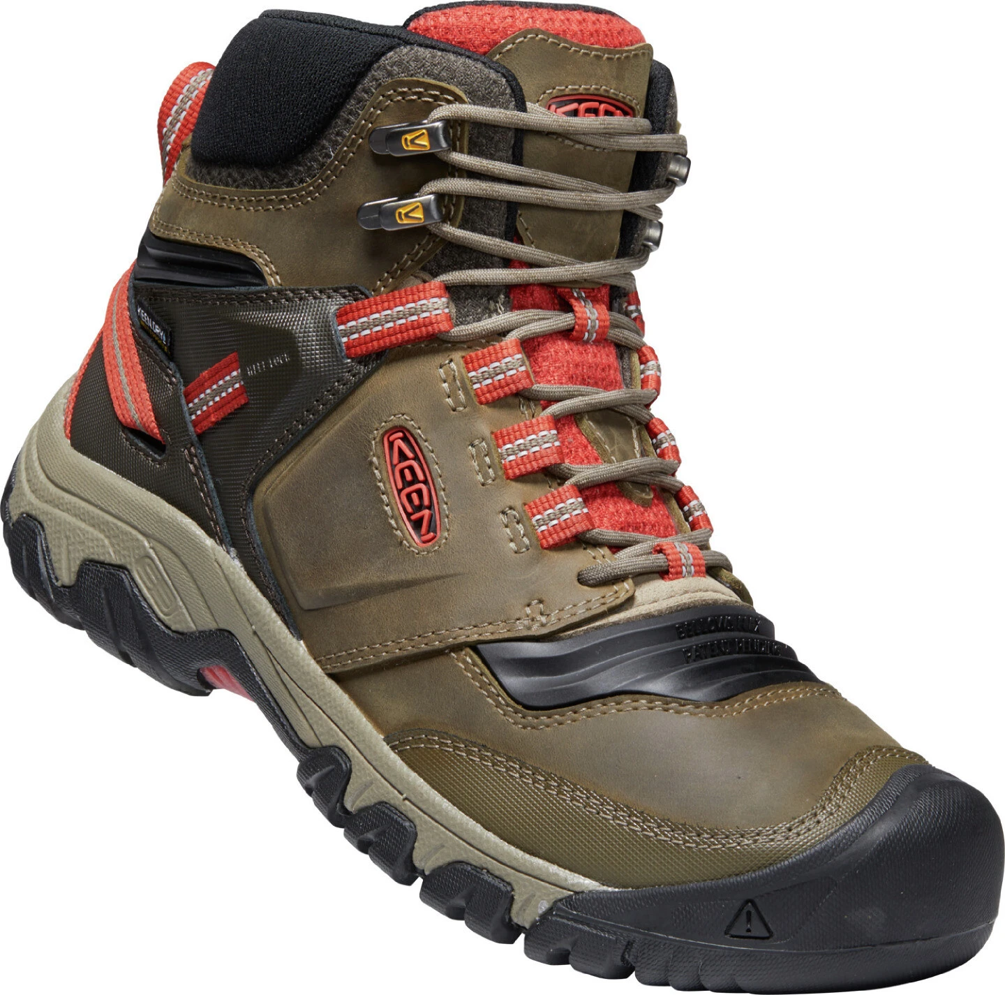 Keen Ridge Flex Mid WP Chaussures Homme, olive/rouge 1 Keen Ridge Flex Mid WP Chaussures Homme, olive/rouge