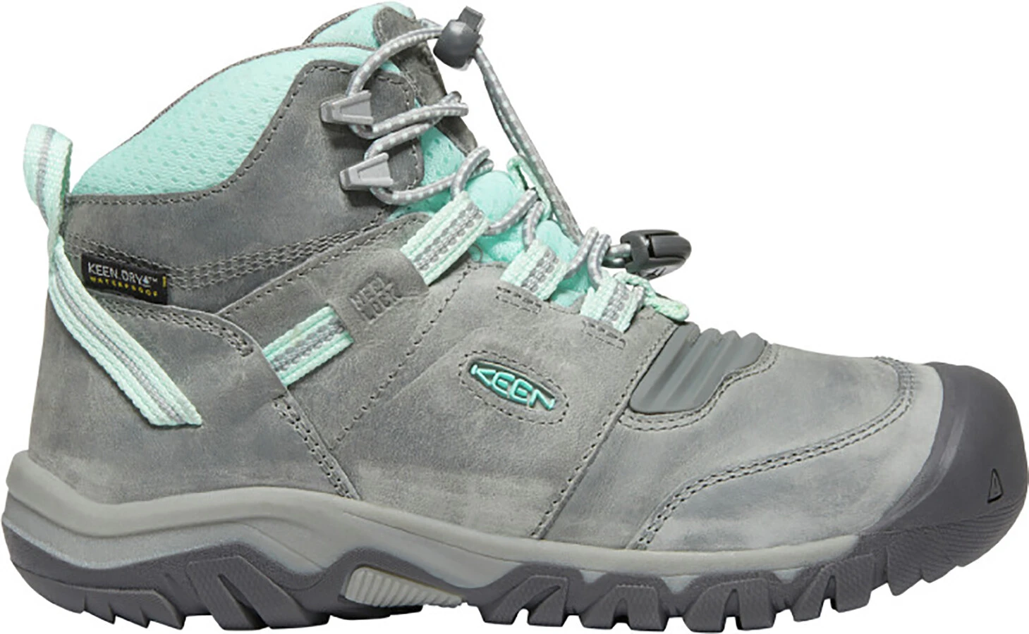Keen Ridge Flex Mid WP Chaussures Adolescents, gris/turquoise 2 Keen Ridge Flex Mid WP Chaussures Adolescents, gris/turquoise – Image 2