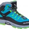 SALEWA Alp Trainer GTX Chaussures mi-hautes Enfant, bleu/vert 11 SALEWA Alp Trainer GTX Chaussures mi-hautes Enfant, bleu/vert -Chaussures Soldes Boutique salewa alp trainer gtx mid shoes kids blue danube fluo green 1 1
