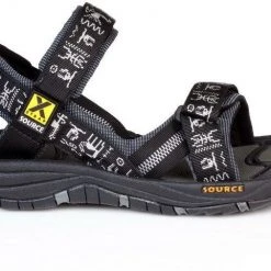 SOURCE Gobi Chaussures Homme, gris/rouge