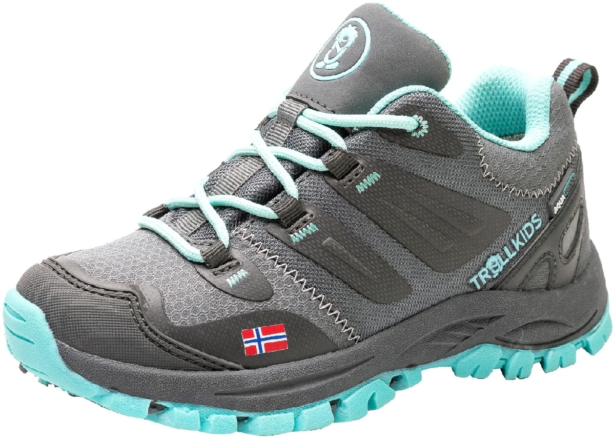 TROLLKIDS Rondane Hiker Chaussures basses Enfant, gris/turquoise 1 TROLLKIDS Rondane Hiker Chaussures basses Enfant, gris/turquoise