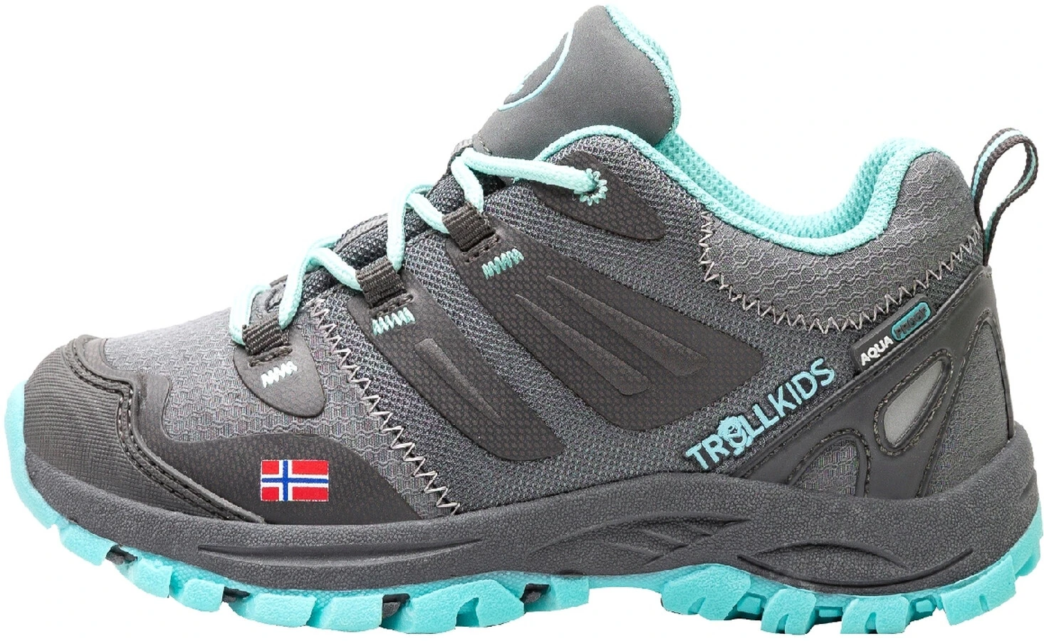TROLLKIDS Rondane Hiker Chaussures basses Enfant, gris/turquoise 2 TROLLKIDS Rondane Hiker Chaussures basses Enfant, gris/turquoise – Image 2