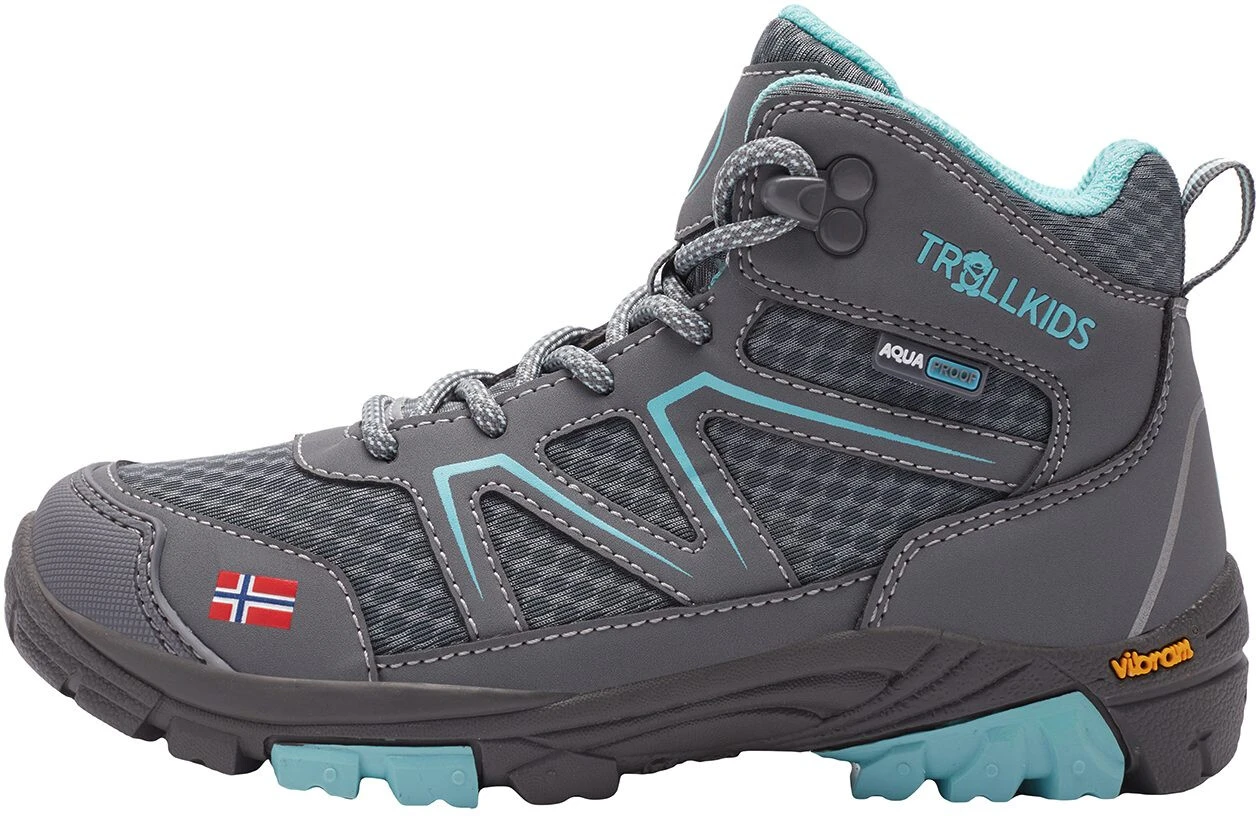 TROLLKIDS Skarvan Hiker Chaussures mi-hautes Enfant, bleu/vert 2 TROLLKIDS Skarvan Hiker Chaussures mi-hautes Enfant, bleu/vert – Image 2